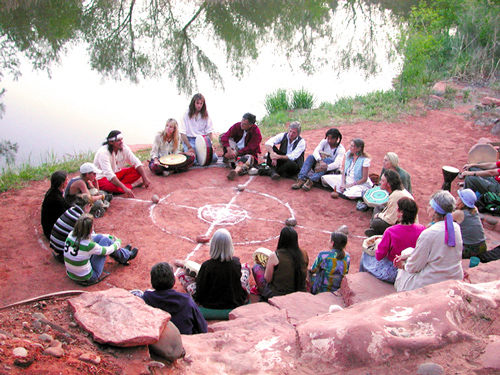 A Cosmic Wheel of Destiny ceremony conducted by Spirit Steps Tours.