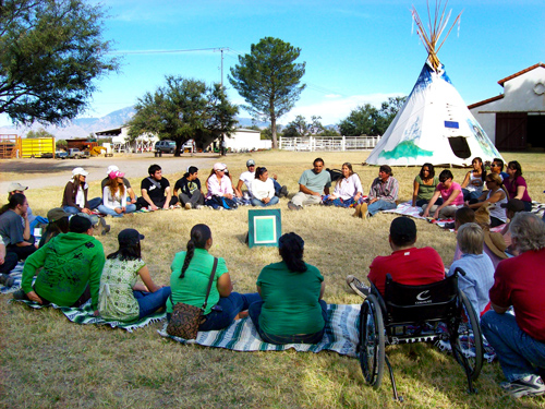 Sharing concepts and experiences of EcoVillage living with a group of international students visiting The University of Ascension Science and The Physics of Rebellion.