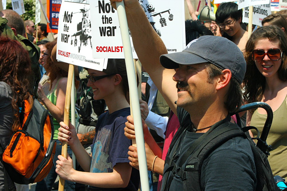 Taking action in the Anti-NATO protests in Chicago, May 2012. Photo by Global Change Media
