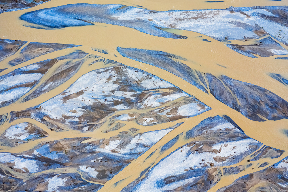 Riverbed close up of Kunlun River in China