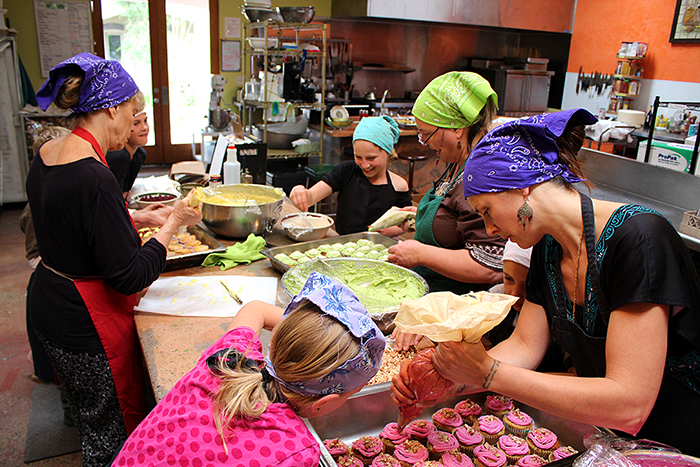 The children love to learn to cook. Here they help make cupcakes for our annual Easter celebration.